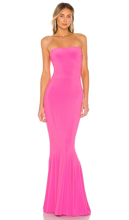 Norma Kamali X REVOLVE Strapless Fishtail Gown in Orchid Pink | REVOLVE