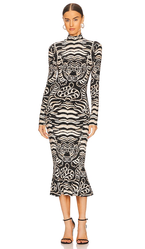 Norma Kamali Turtleneck Fishtail Midi Dress in Warrior | REVOLVE Norma Kamali Turtleneck Fishtail Midi Dress in Warrior | REVOLVE