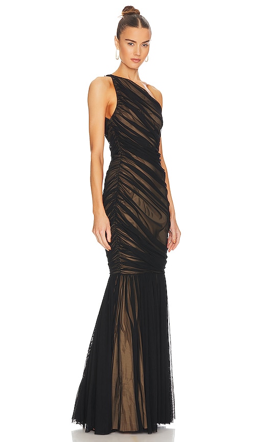 Shop Norma Kamali Diana Fishtail Gown In Black
