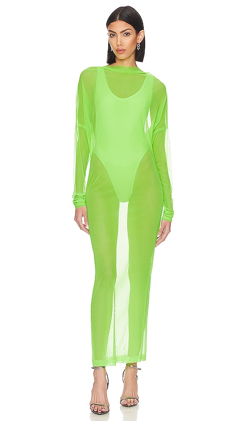 Norma Kamali All in One Gown in Neon Green