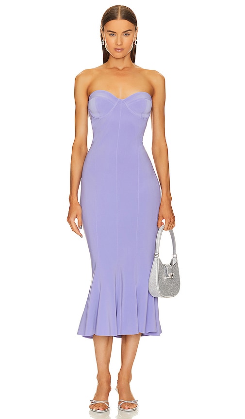 Norma Kamali Corset Dress To Midcalf In Lavender