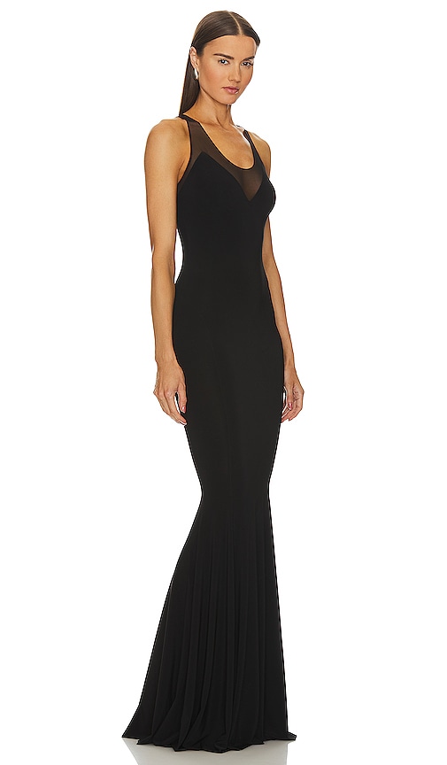 Shop Norma Kamali Racer Fishtail Gown In Black