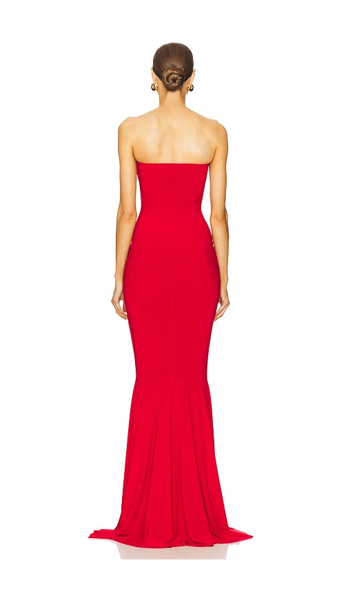  Norma Kamali Vestido Strapless De Cola De Pez Con Frunces En La Parte Delantera En Color Rojo Talla L  (también En M, S, Xl, Xs, Xxs). 