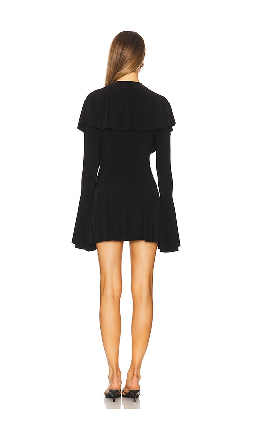  Norma Kamali Robe Mini à Manches Longues, Volants Et Décolleté En V Plongeant En Black. Taille L. Also En M, S, Xl, Xs, Xxs. 