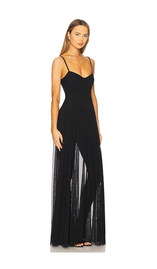 Norma Kamali Underwire Gown With Catsuit In 黑色