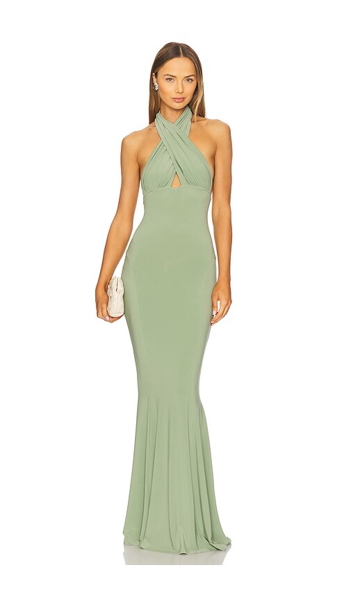 Cross Halter Fishtail Gown