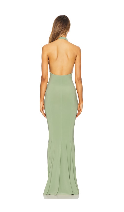  Norma Kamali Fischgrätkleid Nackenträger überkreuzt In Green. Größe S. Also In M, L, Xl. 