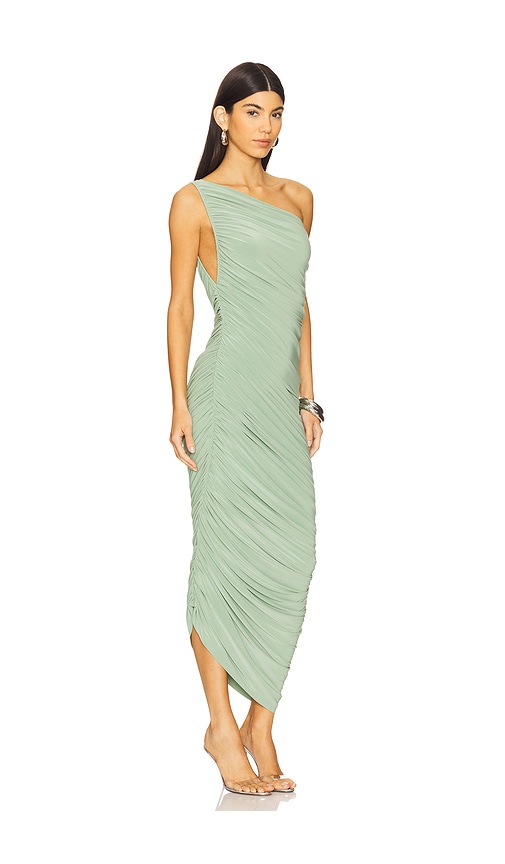 Shop Norma Kamali Diana Gown In Vintage Green