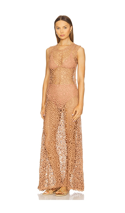 Shop Norma Kamali Sleeveless Swing Maxi Dress In Cappuccino