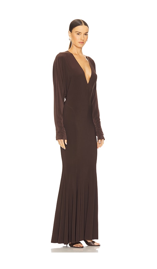 Norma Kamali X Revolve Dolman V Neck Fishtail Gown