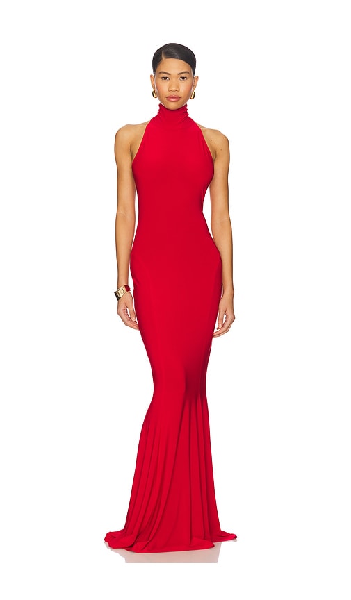 Norma Kamali X Revolve Halter Turtle Fishtail Gown