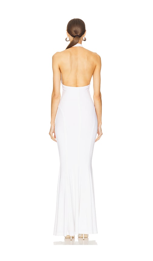  Norma Kamali Abendkleid Mit Nackenträgern Und Fishtail-saum In White. Größe Xs. Also In S, M. 