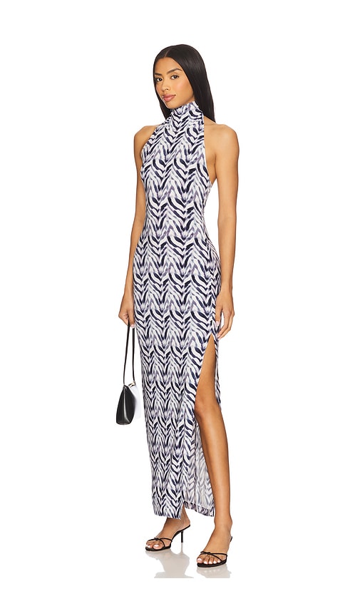 x REVOLVE Halter Turtle Side Slit Gown Norma Kamali $225 