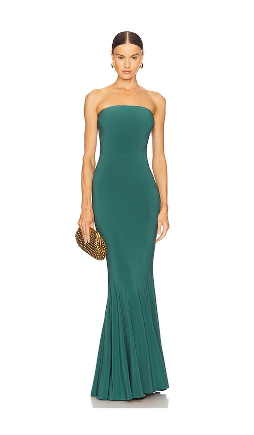 x REVOLVE Strapless Fishtail Gown in Dark Green. - size XL (also in L, M)