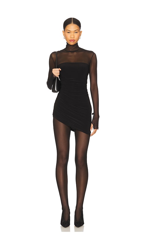 Norma Kamali Diana Pickleball Layered Ruched Stretch-jersey And Tulle Jumpsuit In Black