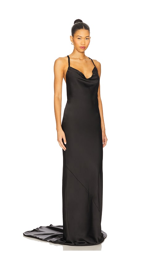 Norma Kamali Cross Back Bias Gown In Black