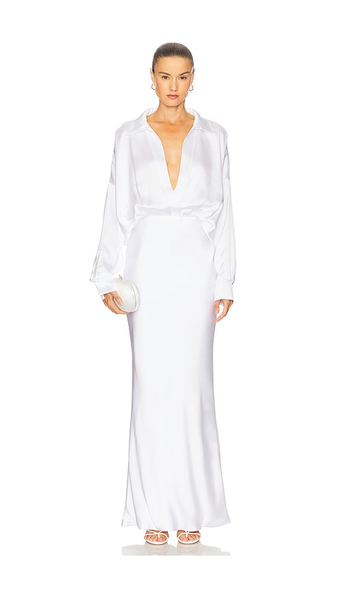 Super Oversized Boyfriend Nk Shirt Gown in White. - size XS (also in L, M, S)