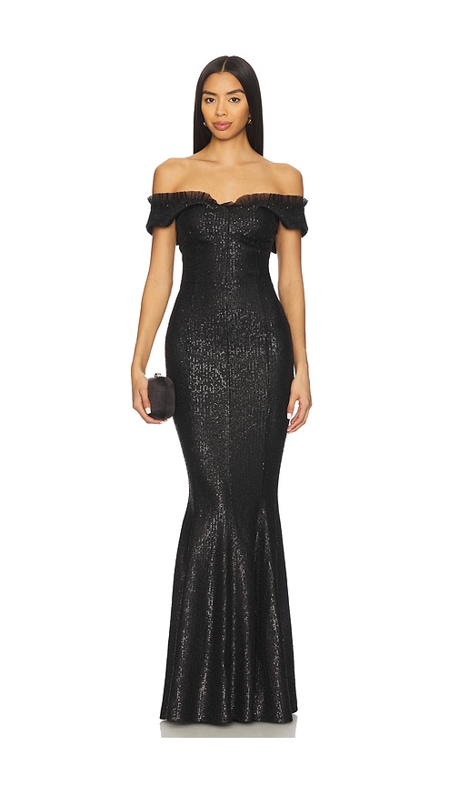 Norma Kamali Double Drop Shoulder Grace Fishtail Gown