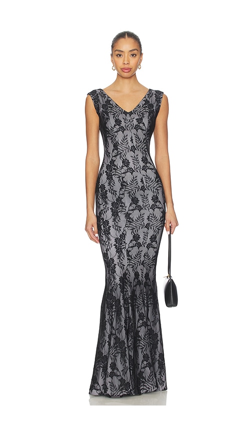 Norma Kamali Grace Fishtail Gown In Gray