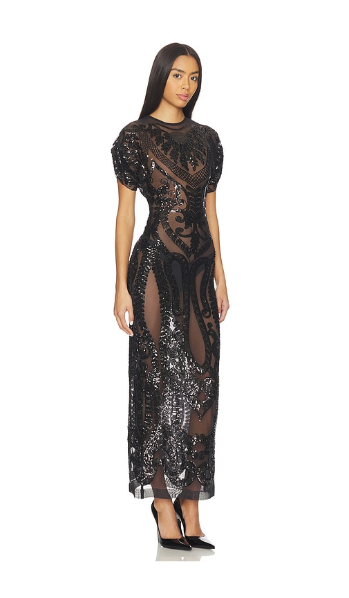 Norma Kamali Cap Sleeve Long Dress In Black