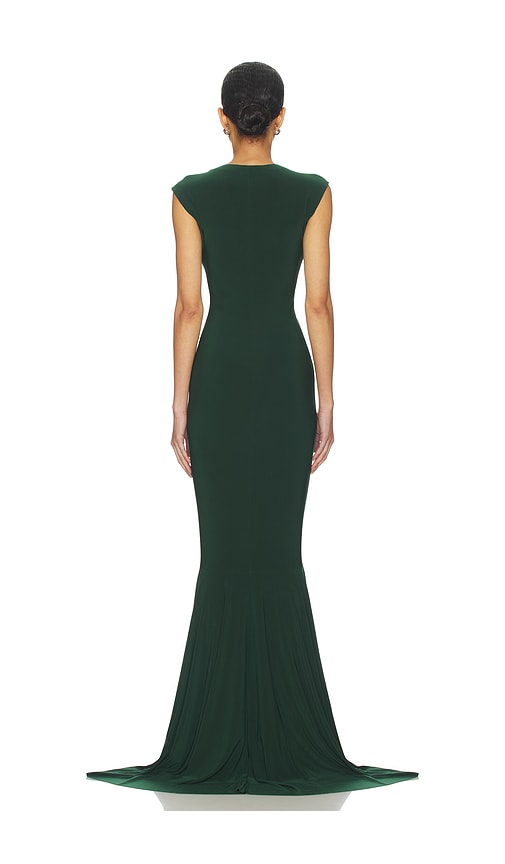  Norma Kamali ärmelloses Fischgrätabendkleid Mit V-ausschnitt Und Raffungen Vorn In Green. Größe Xs. Also In S, M, Xl. 