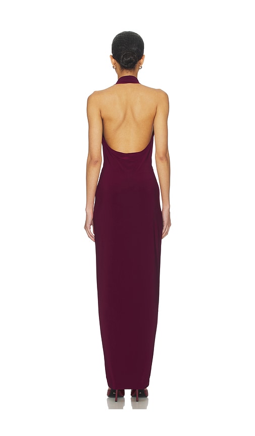  Norma Kamali Nackenträger-abendkleid Mit Bindeverschluss Vorn In Wine. Größe Xs. Also In S, M, L, Xl. 