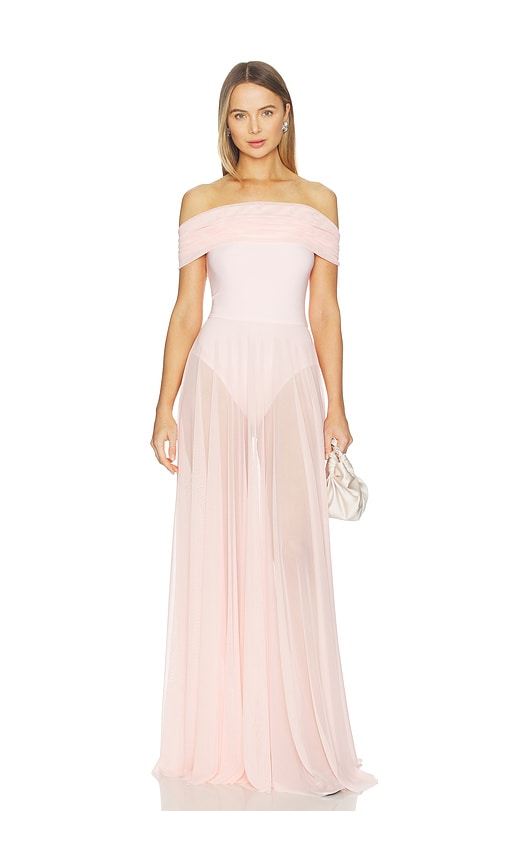 Norma Kamali Sleeveless Cowl Neck Combo Flared Gown