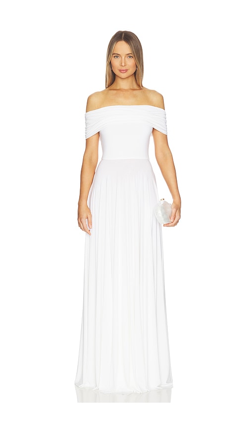 Norma Kamali Sleeveless Cowl Neck Flared Gown