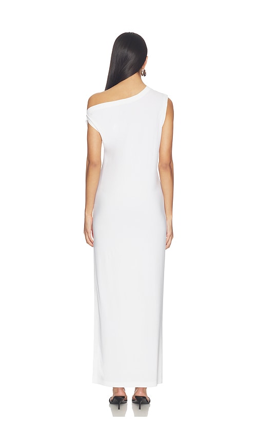  Norma Kamali Vestido Drop Shoulder Long With Side Slit En Color Blanco Talla L  (también En M, S, Xs, Xxs). 