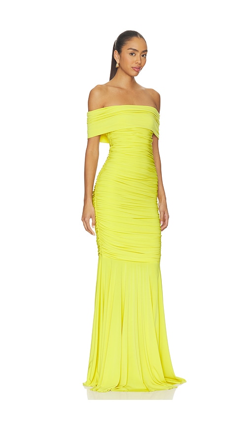  Norma Kamali Sleeveless Cowl Neck Side Shirred Fishtail Gown En Yellow. Taille L. Also En S, Xl, Xs, Xxs. 