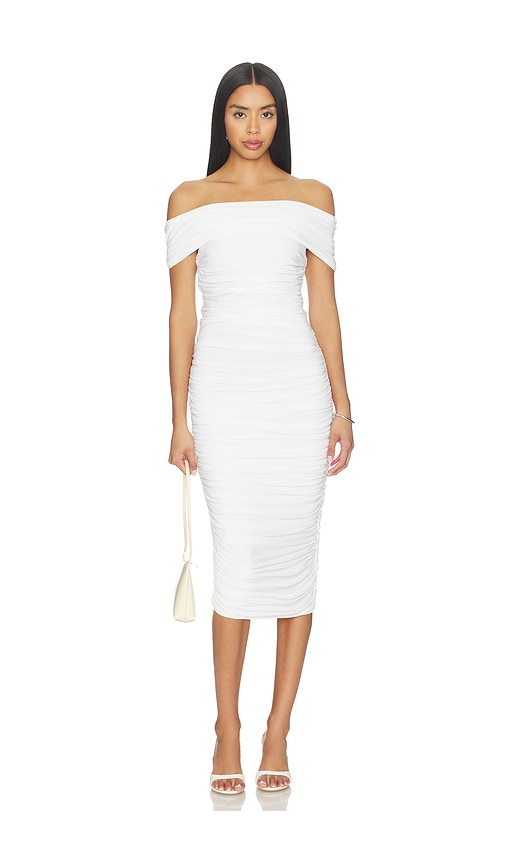 Sleeveless Cowl Neck Side Shirred Dress
