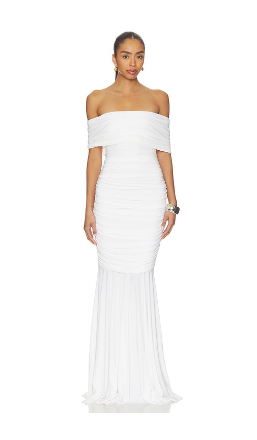 Norma Kamali Sleeveless Cowl Neck Side Shirred Fishtail Gown