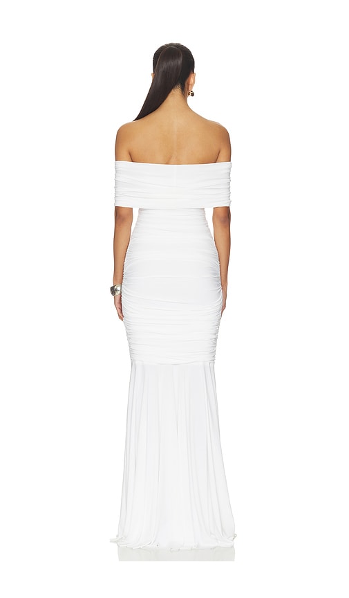  Norma Kamali Sleeveless Cowl Neck Side Shirred Fishtail Gown En White. Taille L. Also En M, S, Xs, Xxs. 