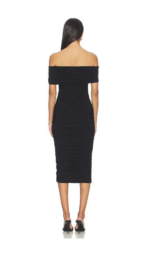 Norma Kamali Sleeveless Cowl Neck Side Shirred Dress Below Knee | Thumbnail 3