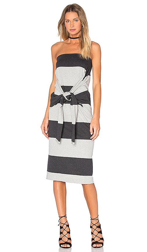 Norma Kamali All In One Dress in Charcoal & Grey