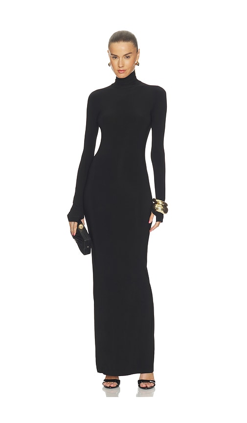 Norma Kamali Turtleneck Long Dress In Black