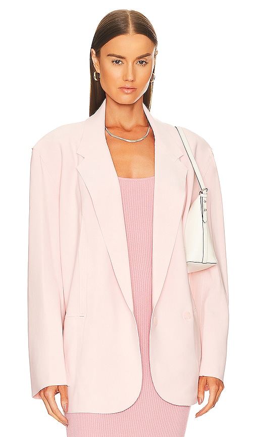 Norma Kamali Oversized Double Breasted Jacket In Blush