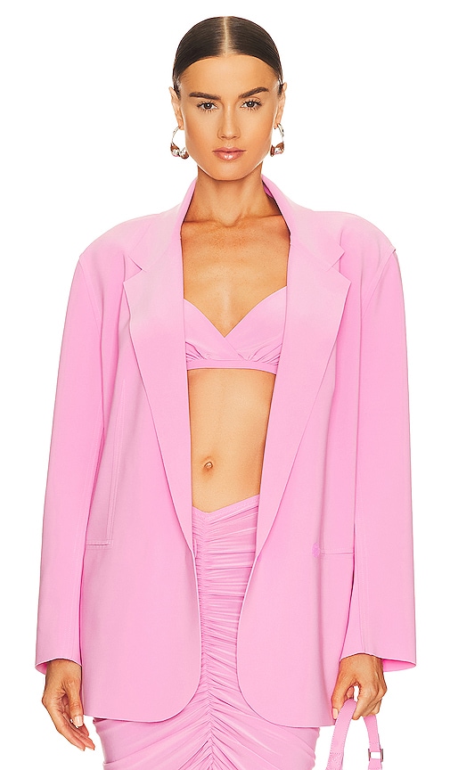 Norma Kamali Oversized Double Breasted Jacket In Candy Pink