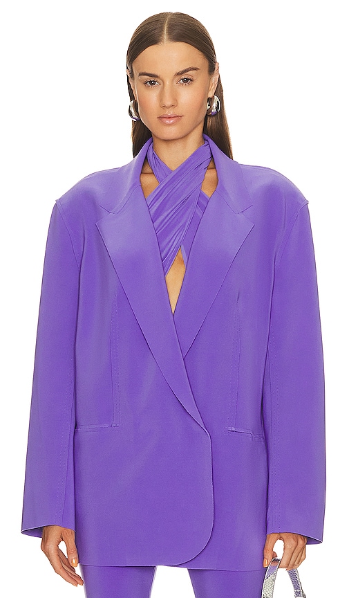 Norma Kamali x REVOLVE Oversized Double Breasted Jacket in Purple