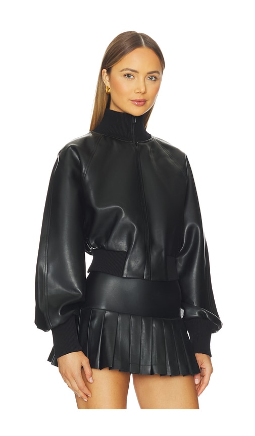 Norma Kamali Oversized Turtleneck Bomber Jacket To Waist In Black
