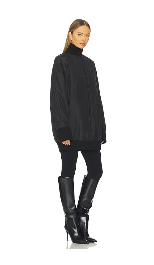 Norma Kamali Oversized Turtleneck Bomber Jacket Above The Knee In Blue
