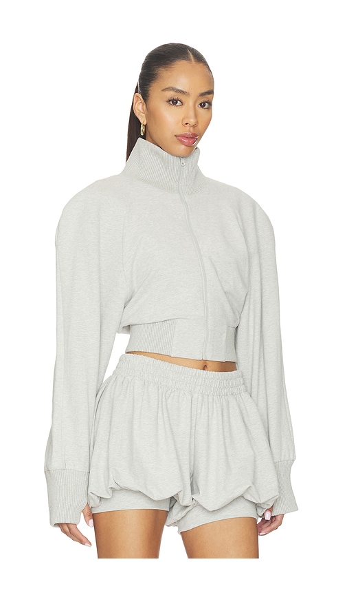 Norma Kamali Oversized Turtle Bomber Jacket In Gray