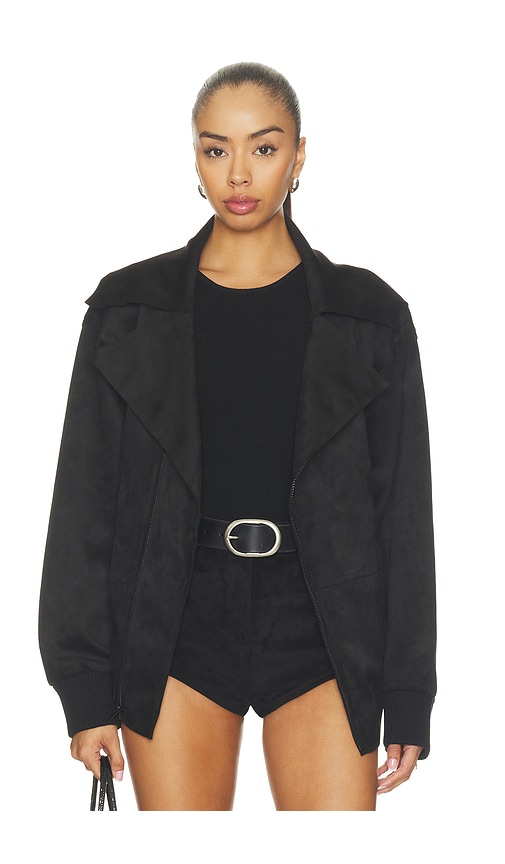 Oversized Moto Jacket by Norma Kamali in Black