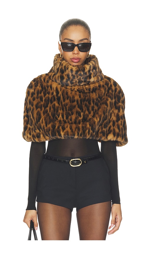 Turtle Capelet by Norma Kamali in Spotted Animal