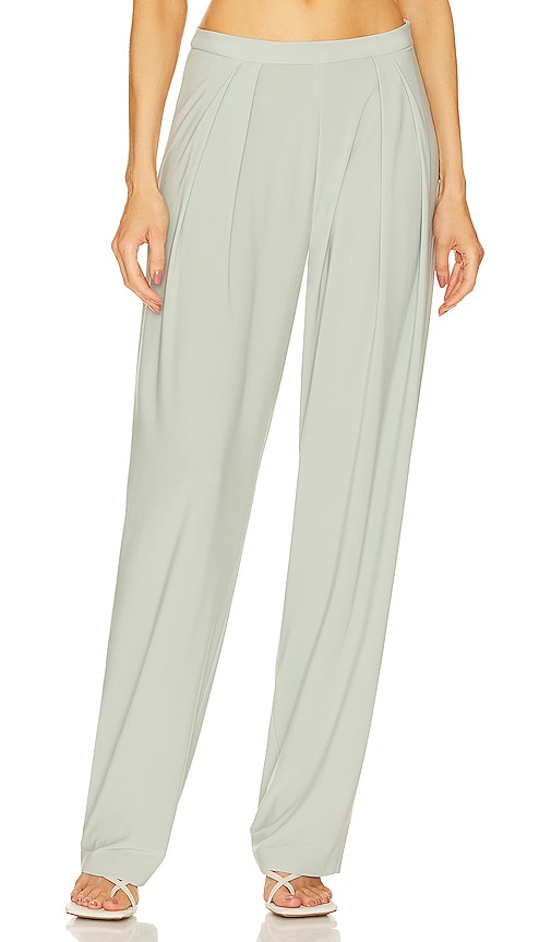 Norma Kamali Tapered Pleated Trousers In Grün