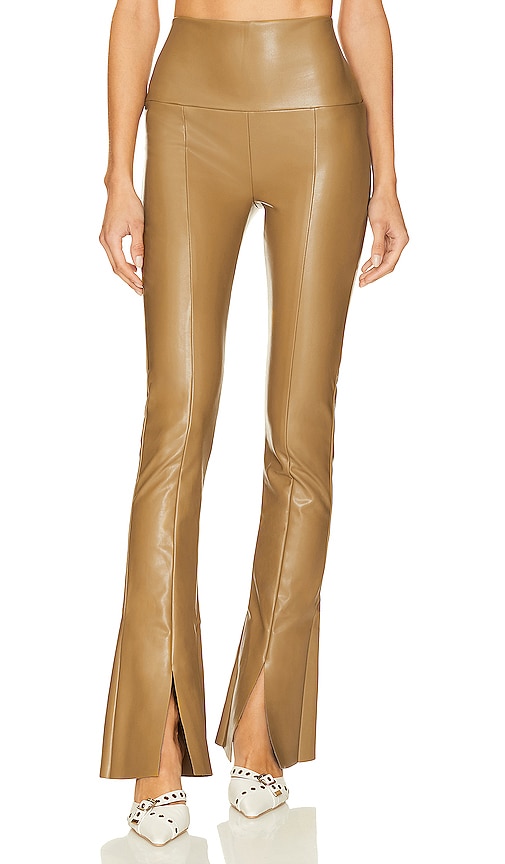 Spat faux leather leggings in beige - Norma Kamali