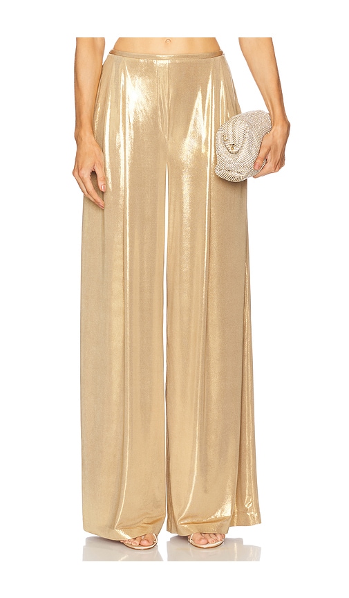 Mens Pleat Pant in Metallic Gold. - size S (also in M, XXS)