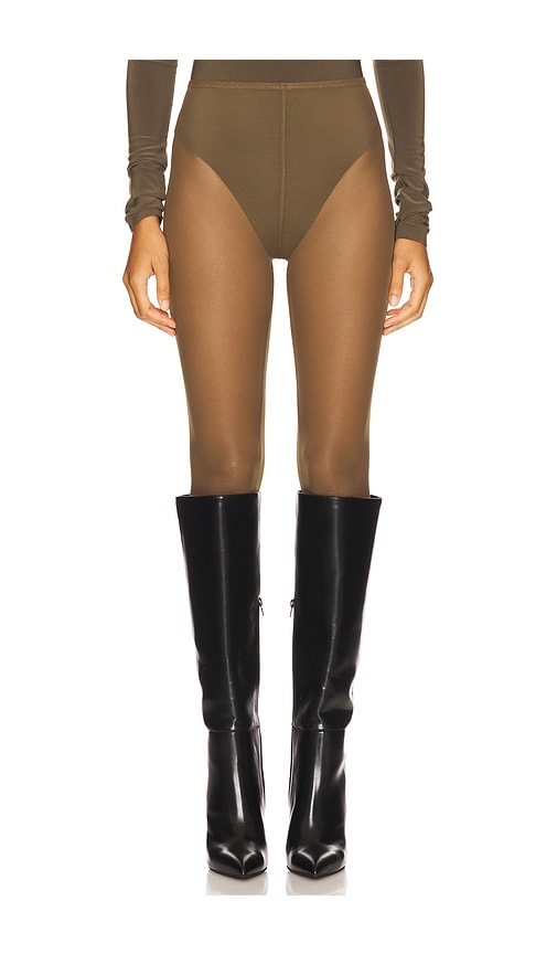 Norma Kamali Legging With Footie In Brown