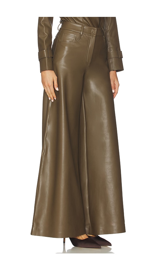 Norma Kamali Elephant Wide Leg Pant In Brown
