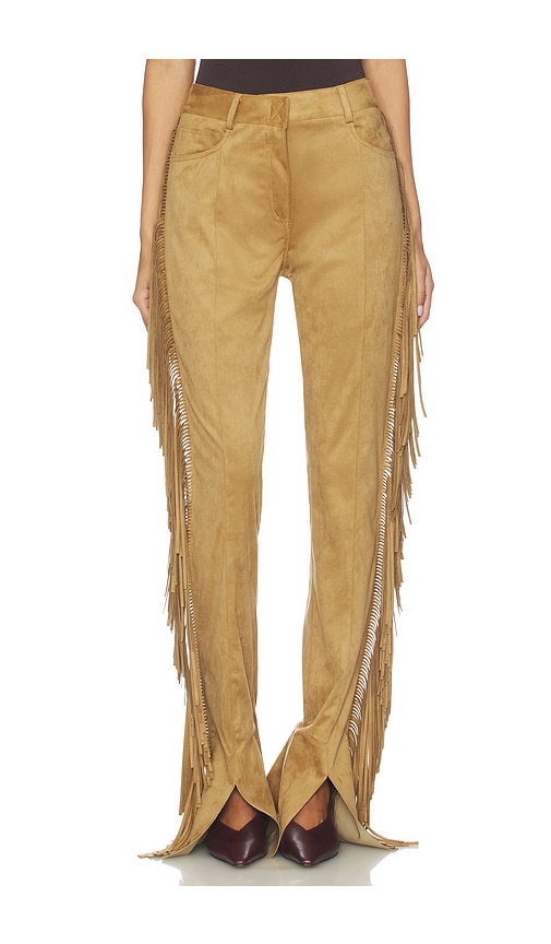 Norma Kamali Fringe Spat Jeans